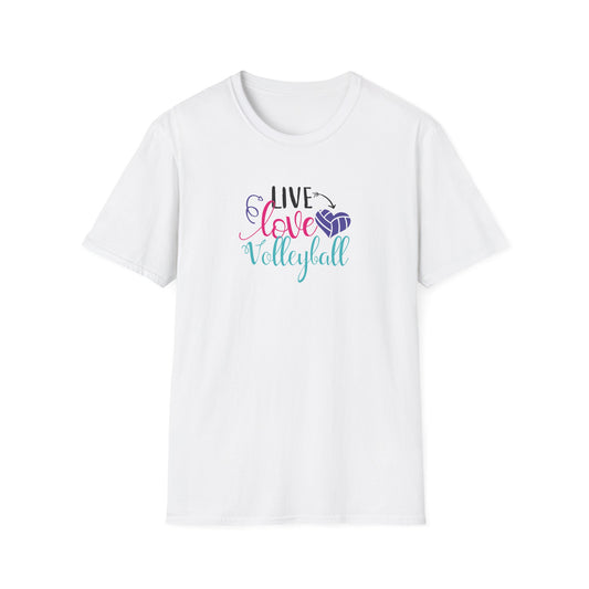 Live Love Volleyball Unisex Softstyle T-Shirt - Perfect for Athletes and Fans