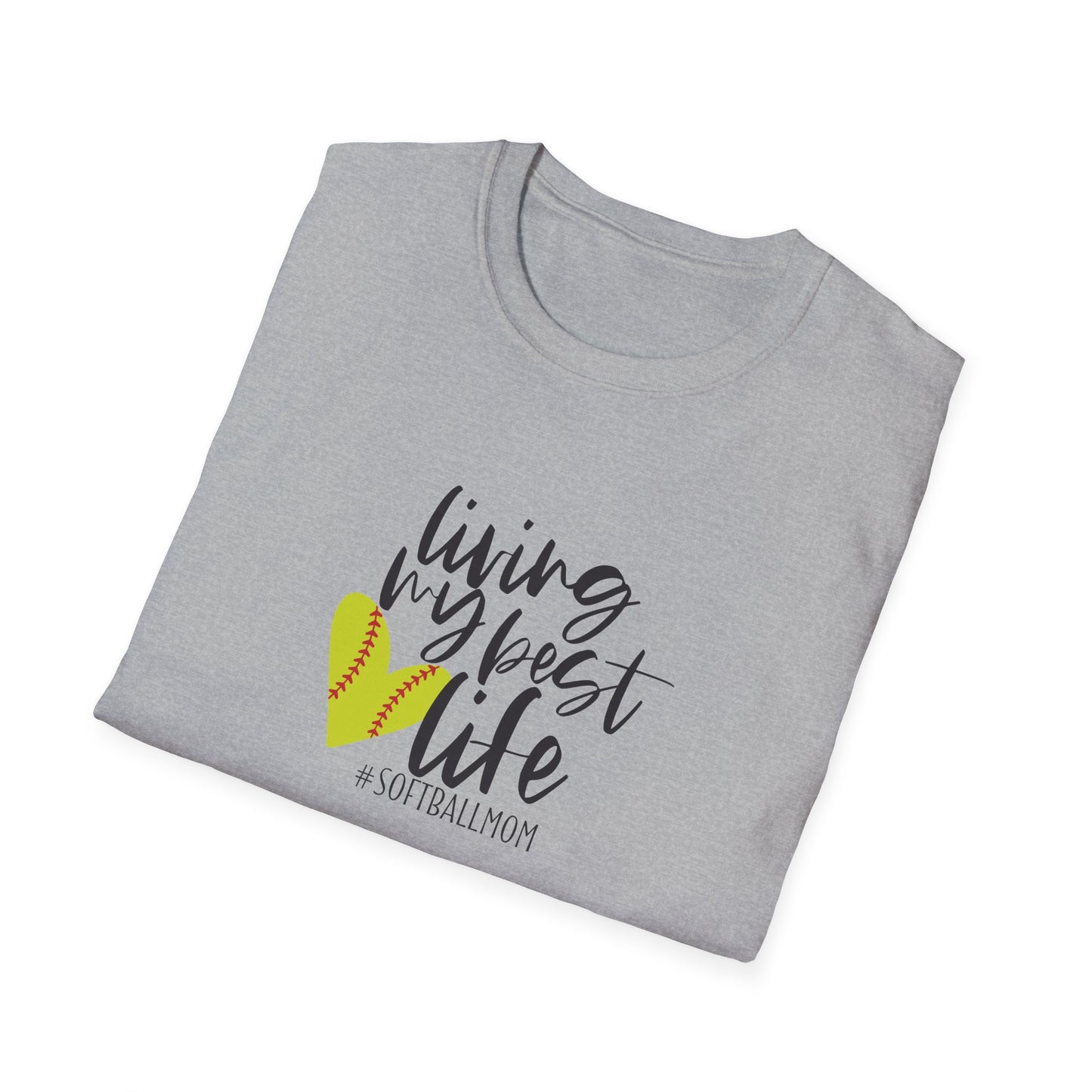 "Living My Best Life" Softball Mom T-Shirt