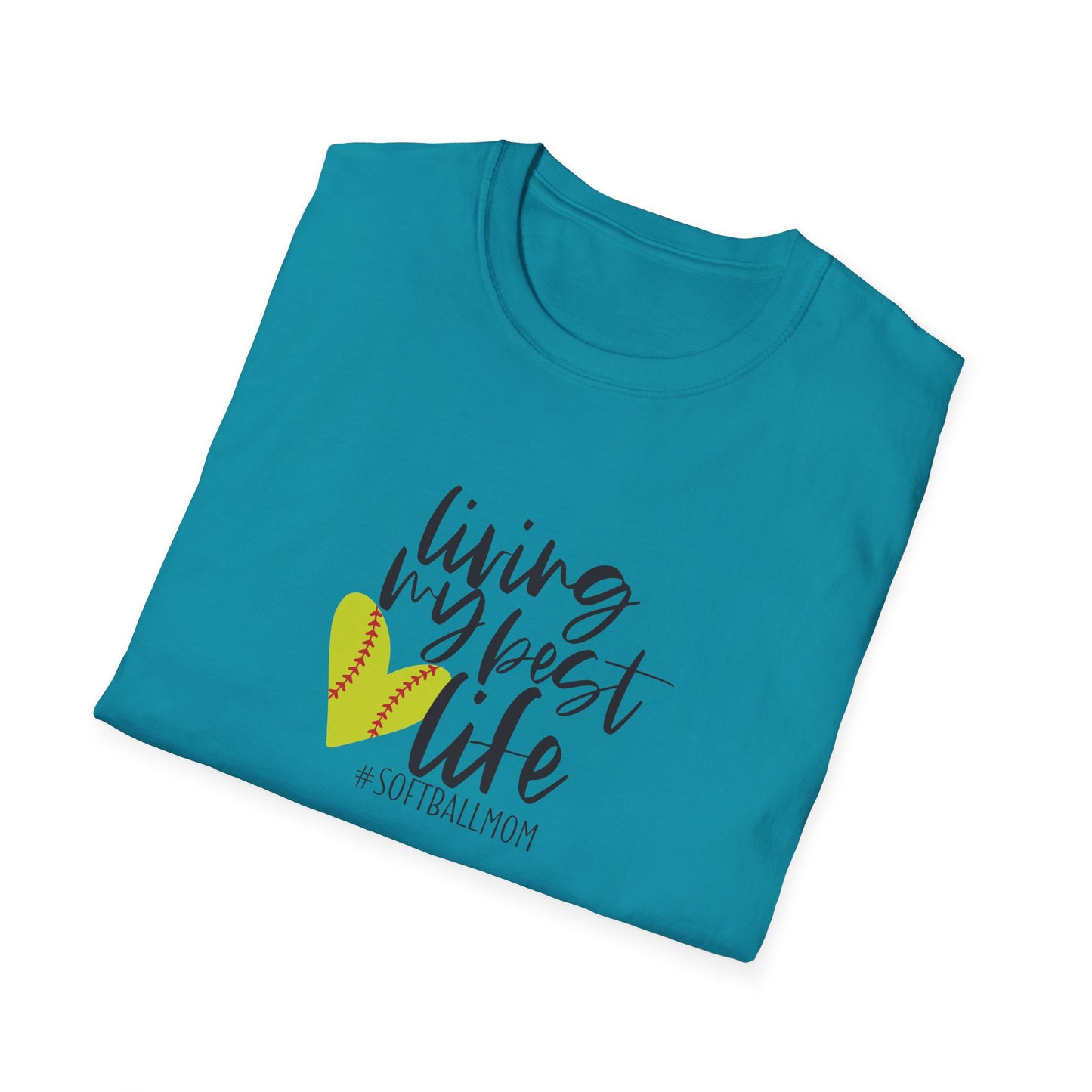 "Living My Best Life" Softball Mom T-Shirt