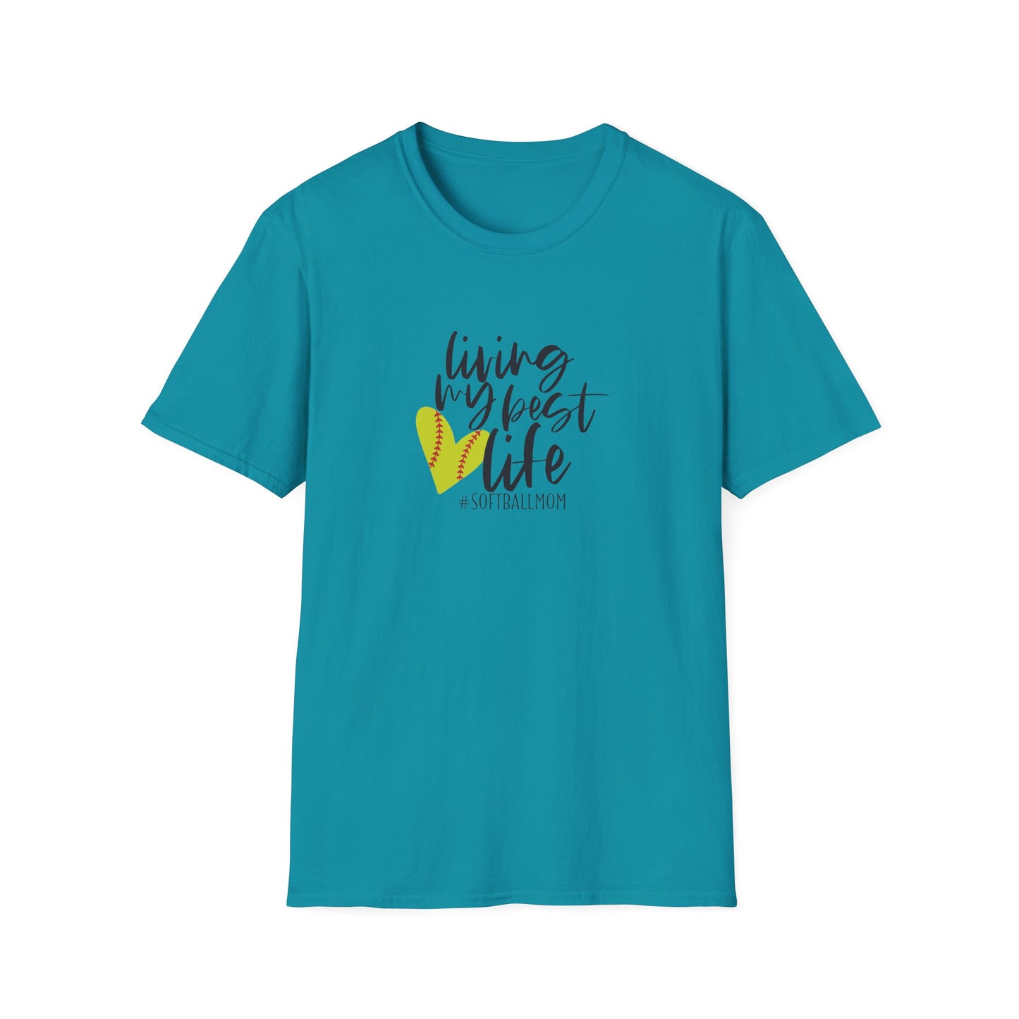 "Living My Best Life" Softball Mom T-Shirt