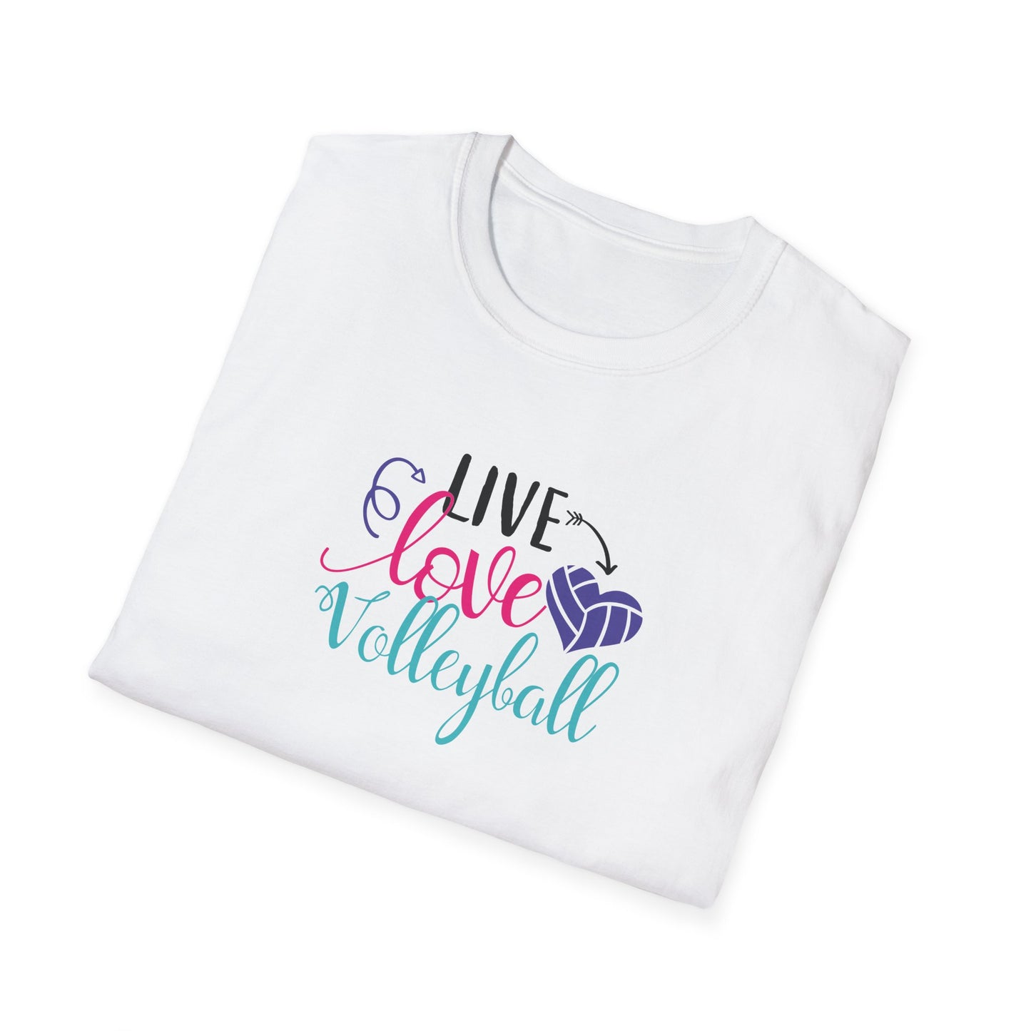 Live Love Volleyball Unisex Softstyle T-Shirt - Perfect for Athletes and Fans