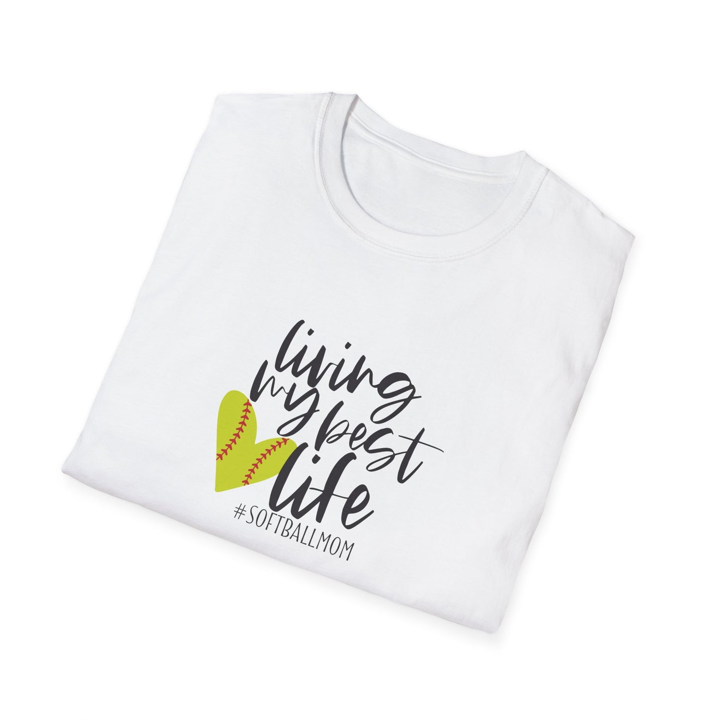 "Living My Best Life" Softball Mom T-Shirt